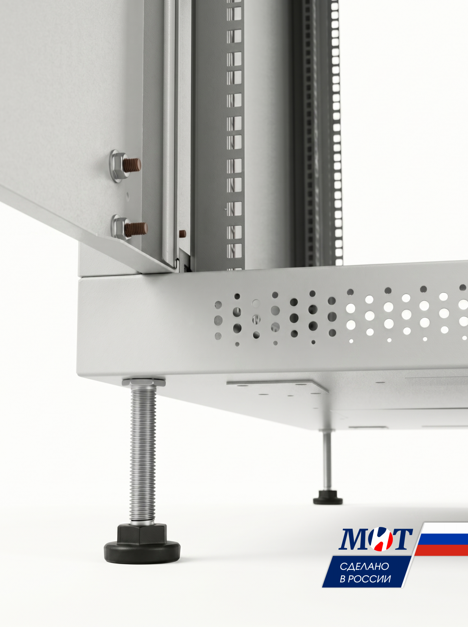  Шкаф телекоммуникационный напольный серый ШТН 19" МИТ-42.60.80.СММ дверь перед металл зад.металл (корпус 1,0 мм)